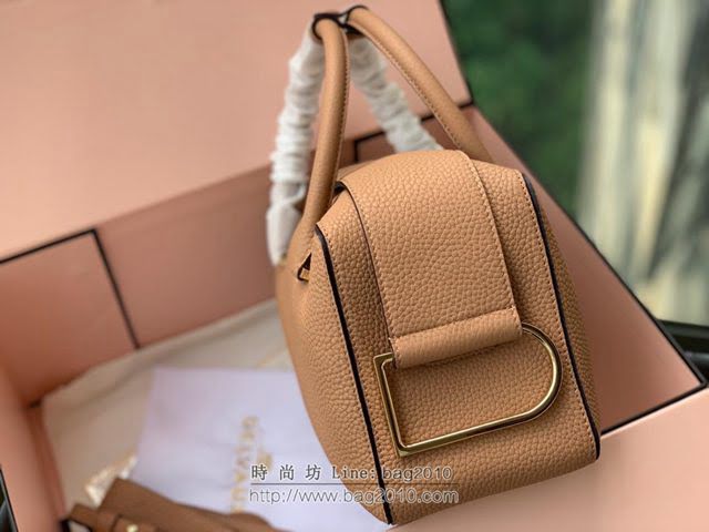 DELVAUX女包 標誌性包款 旋轉拎著提把D扣環 德爾沃女手提包 CL0028 奶茶色 Delvaux信封袋  fcs1260